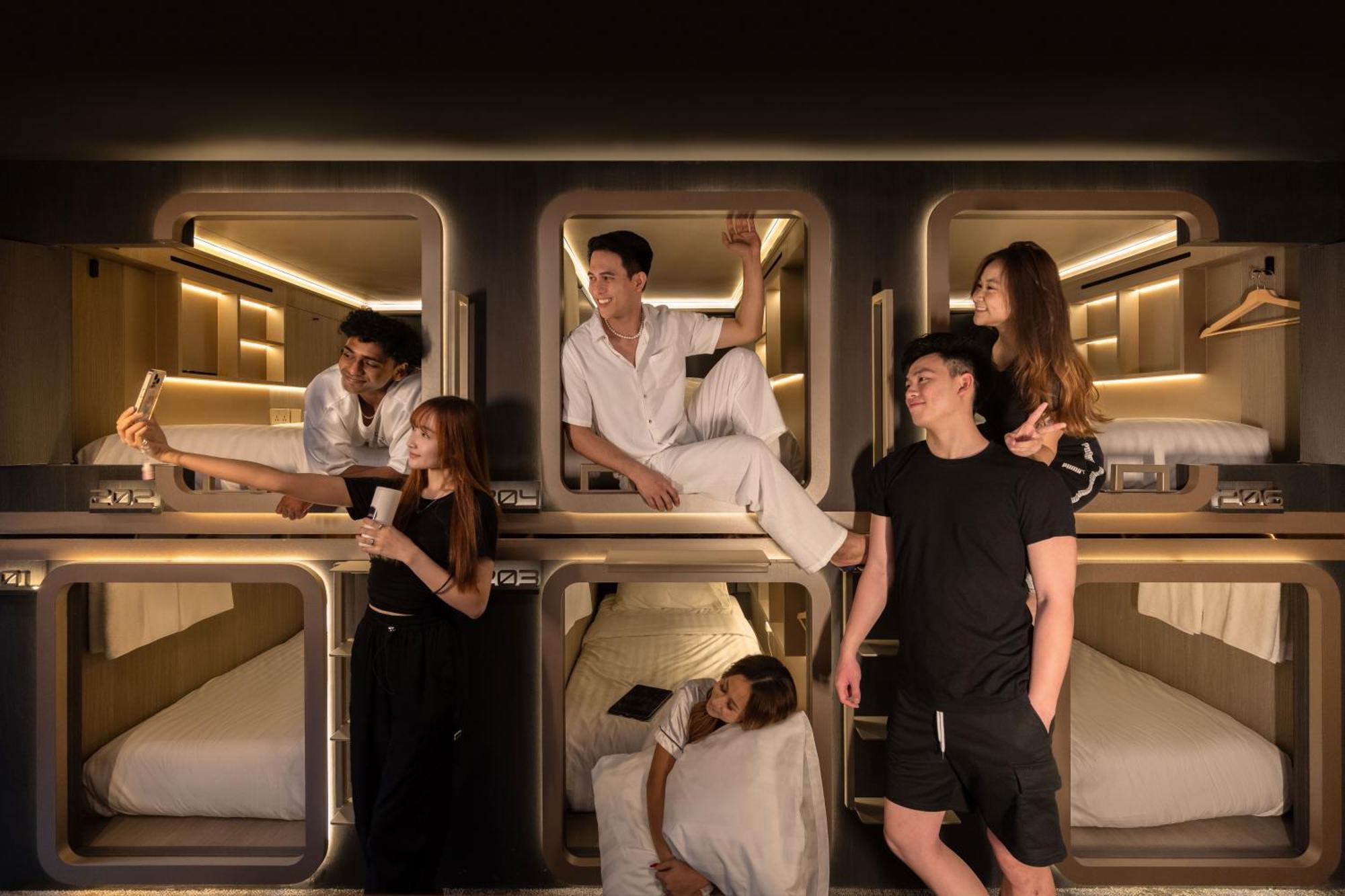 Cube Social Boutique Capsule Hotel At Boat Quay Szingapúr Kültér fotó